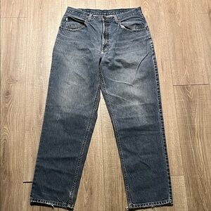 L.L. Bean Dark Blue Relaxed Straight Jeans Medium Wash 34x32